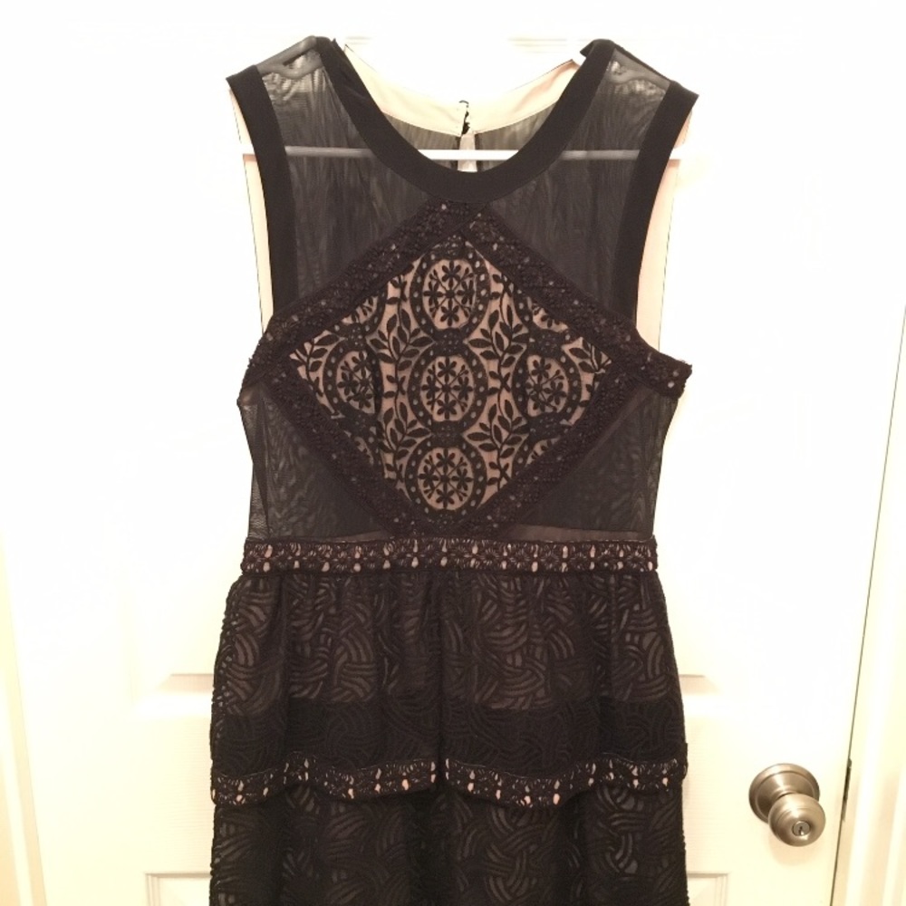 BCBG Maxazria black cocktail mini dress